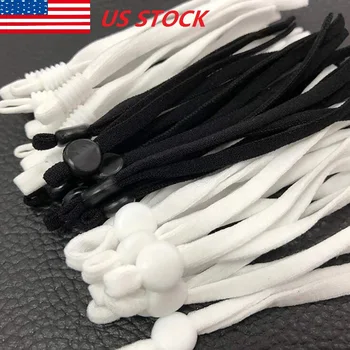 

100 Pcs mask Sewing Elastic Band Cord with Adjustable Buckle Stretchy Mask Earloop Lanyard Earmuff Rope DIY Making Supplies