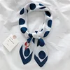 Luna&Dolphin Women Spring  Square Scarf 70X70CM Green Dot Rose Cartoon Chiffon Silk  Elegant Flower Camera Headband Hair Bandana 6