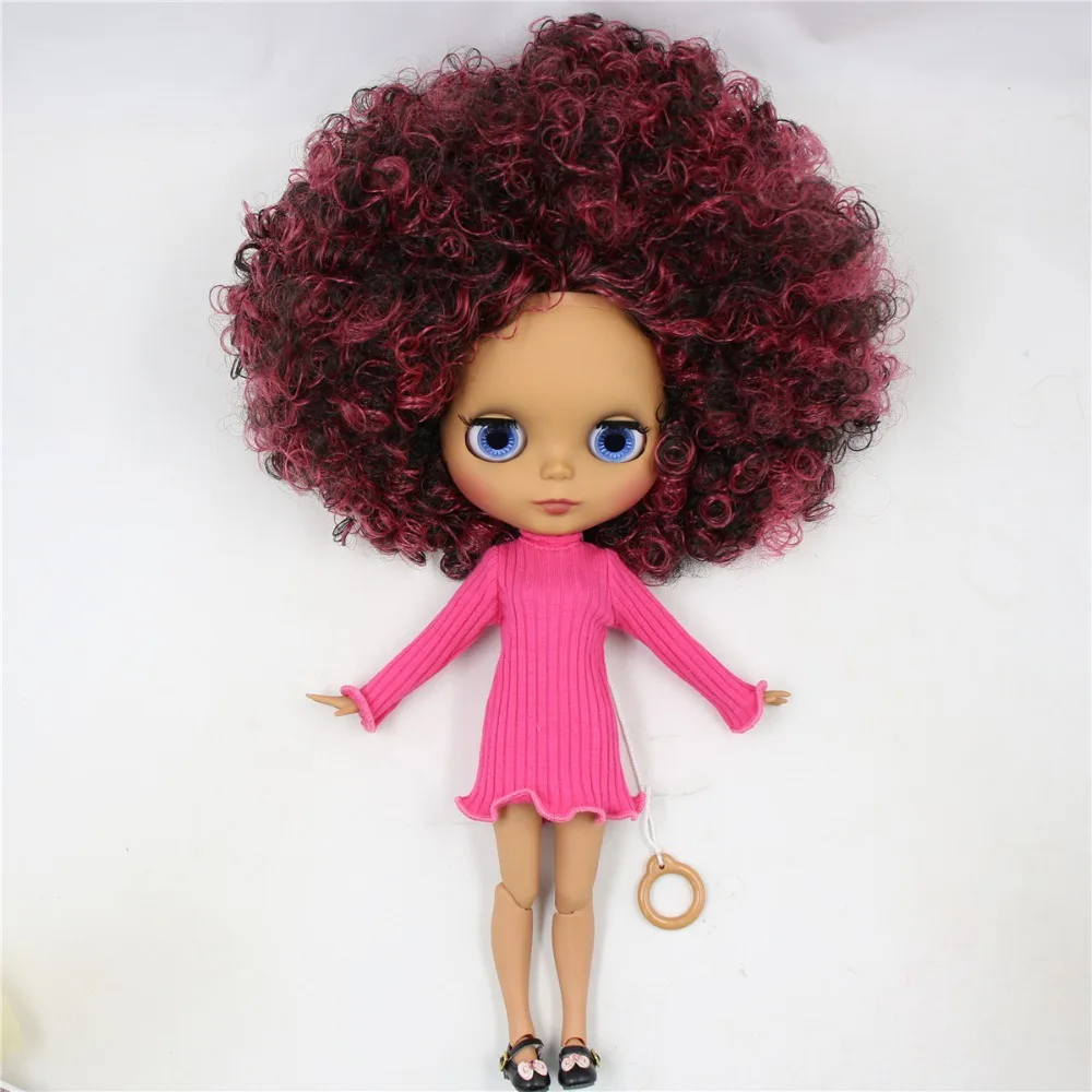 Ola – Premium Custom Neo Blythe Doll with Multi-Color Hair, Dark Skin & Matte Cute Face 1