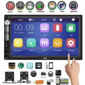 

Car MP3 Player 7 Inch Car Radio Bluetooth Mirror Link Video MP5 Player with Rearview Camera Handsfree Wireless FM Transmitter