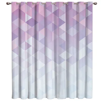 

Geometric Gradient With Mosaic Triangle Pattern Window Curtains Dark Curtains Kitchen Drapes Indoor Window Treatment