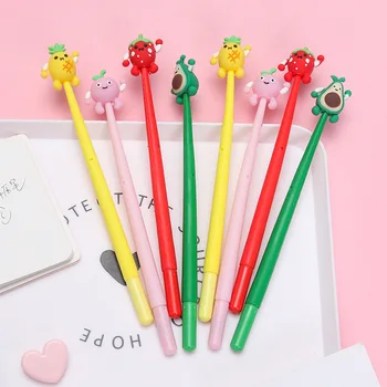 

4 pcs/lot cute Fruit avocado Pen Stationery Kawaii School Supplies Gel Ink Pen School Stationery Office Suppliers Pen Kids Gifts