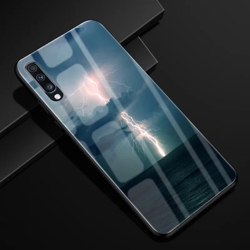Для samsung Galaxy A70 чехол из закаленного стекла жесткая задняя крышка для samsung A70 A 70 чехол для телефона s силиконовый бампер A50 A50S A30S A 50 - Цвет: 26