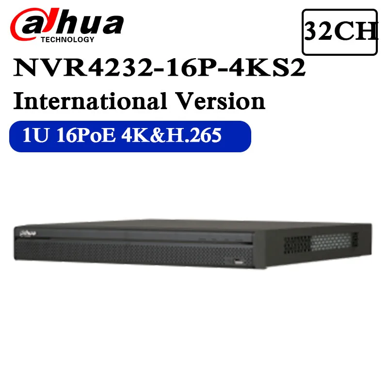 

dahua English NVR4232-16P-4KS2 32 Channel 1U 16PoE 4K&H.265 Lite Network Video Recorder