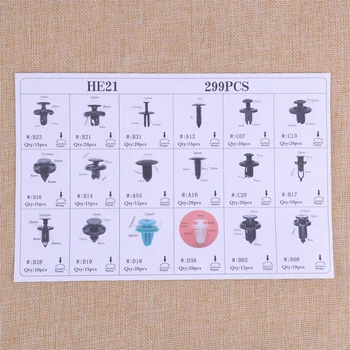 

Interior Fastener Clip Accessory Set Car Automotive Body Push Pin Panel Assortment Plastic 18 species