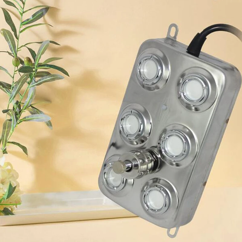 

Stainless Steel 6 Head Fog Machine Mist Maker Industrial Humidifier Ultrasonic Spray Water Fountain Pond Atomizer Without Power