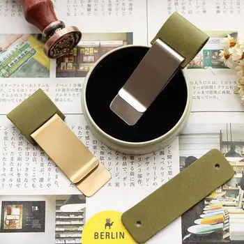 Fromthenon Vintage Pen Holder Clip For Travelers Notebook Mini Retro Notebook Diary Olive Green Leather Planner 1