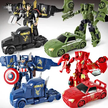 

Children toy deformation car superhero avenger Captain America Hulk iron Man Thor toy car for kids gifts