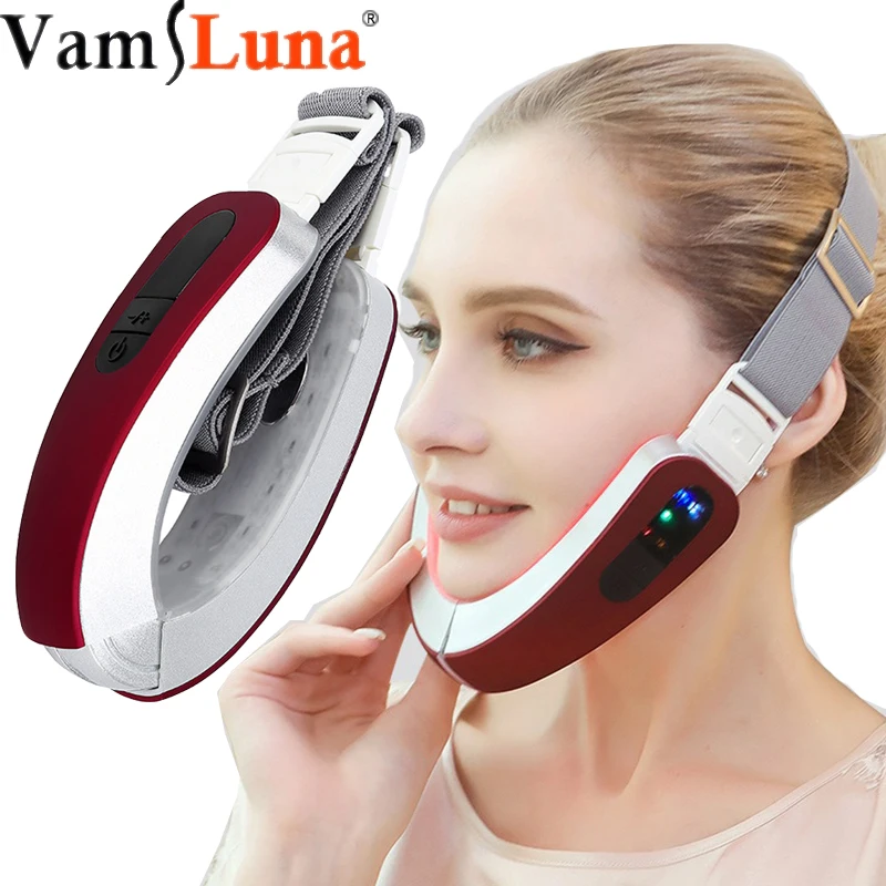 Thin Face Artifact Micro-current Facial Massager Face-lifting Instrument V Face Thin Masseter Red B