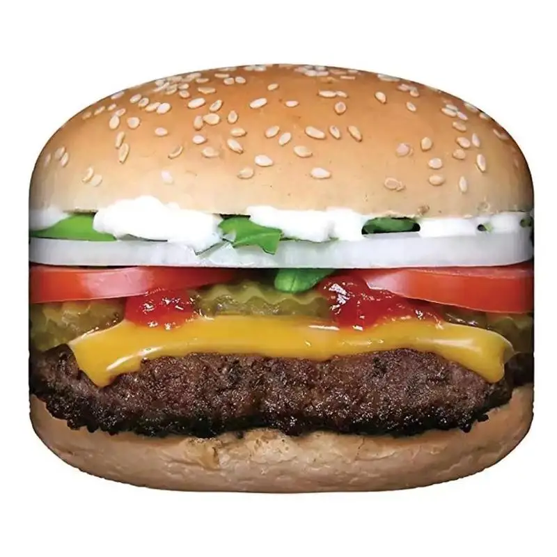 3D Hamburger Donut Blanket Soft and Comfortable Giant Round Beach Blanket Novelty Soft Flannel Food Blanket for Adults