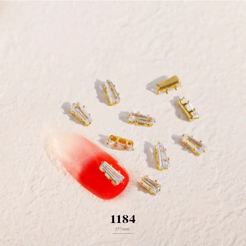 1184 FlorVida 1 шт. 3D дизайн ногтей драгоценные камни золотые стразы с украшения из страз металлическая цепочка Маникюр кристаллы камней Блестящий Циркон - Цвет: 1184