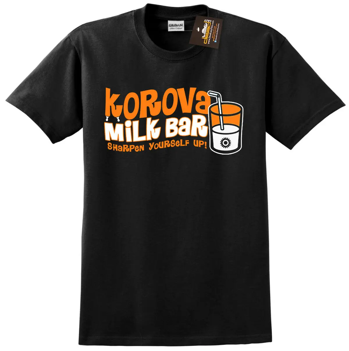 Korova Milk Bar футболка Заводной оранжевый Вдохновленный-Официальный ретро
