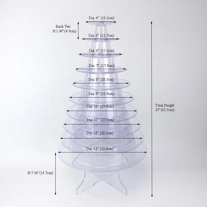1 set 10 tiers Clear Acrylic Macaron Stand cake pop Stand Macaron Tower Display stand tree