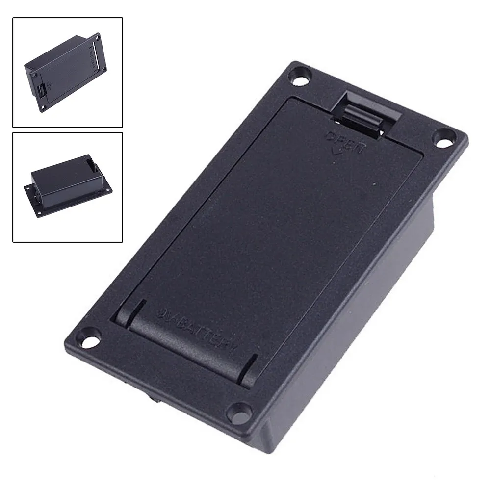 1pc Guitar Pickup Battery Box 9V Active Pickup Battery Boxs Durable Plastic Replacement Electric Bass Guitar Accessories