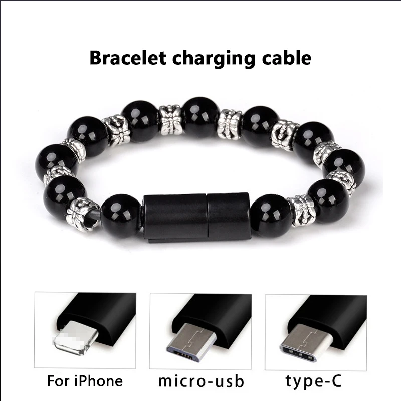 

Bead Bracelet Cable for Iphone Xr Xs 6s Max Usb Cable Data Charging Cable for Iphone Android Type C Phone Charger Cable Cord