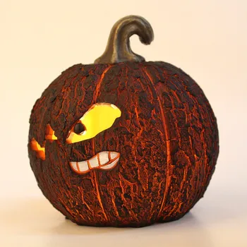 

Halloween Lantern Pumpkin Night Light 3D Ghost Shape Resin Crack Pumpkin Lamp Garden Halloween Decoration Kids Gift 2020