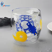 Upspirit 290 мл мультяшная стеклянная чашка с двойными стенками и слоем пивной воды, стакан для питья кофе, молока, кружка, стакан, креативный подарок, посуда для напитков