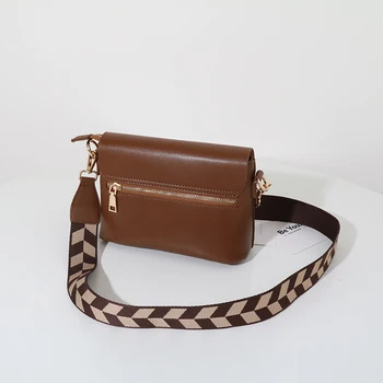 

Fashion Women's Crossbody Bag 2020 New Autumn Winter Japanese Vintage Hit Color Wide Shoulder Strap Shoulder Bag A392