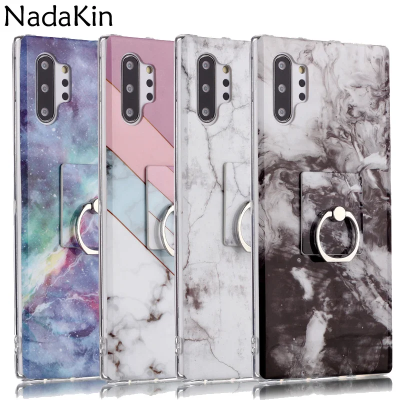 Чехол для телефона с мраморным камнем samsung Galaxy S10 5G S9 S8 Note 10 Plus S7 Edge 8 9 чехол кольцом