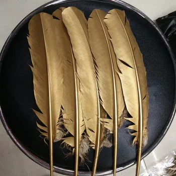 

Wholesale 100PCS Rare Pretty Golden Natural Turkey Feathers 10-12 inch/25-30 cm For Wedding Christmas Decoration