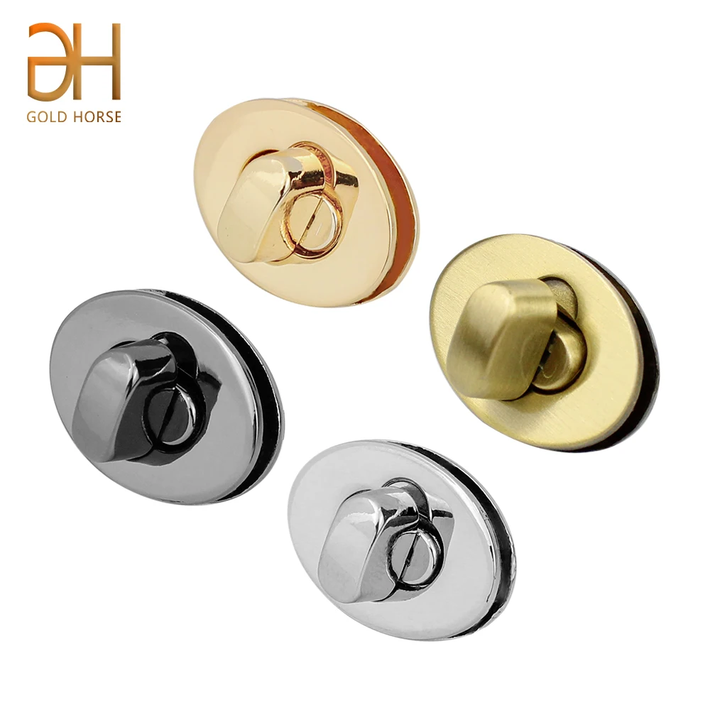 Mini cierres con cierre de giro Oval para mujer, 2,3 CM, hebilla de cierre de Metal para monedero, BILLETERA, bolso de mano, accesorios para bolso de hombro