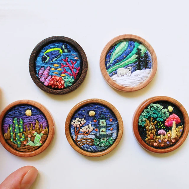 NEW TYPE Wooden Mini Embroidery Hoops Frame Small Hand Stitching