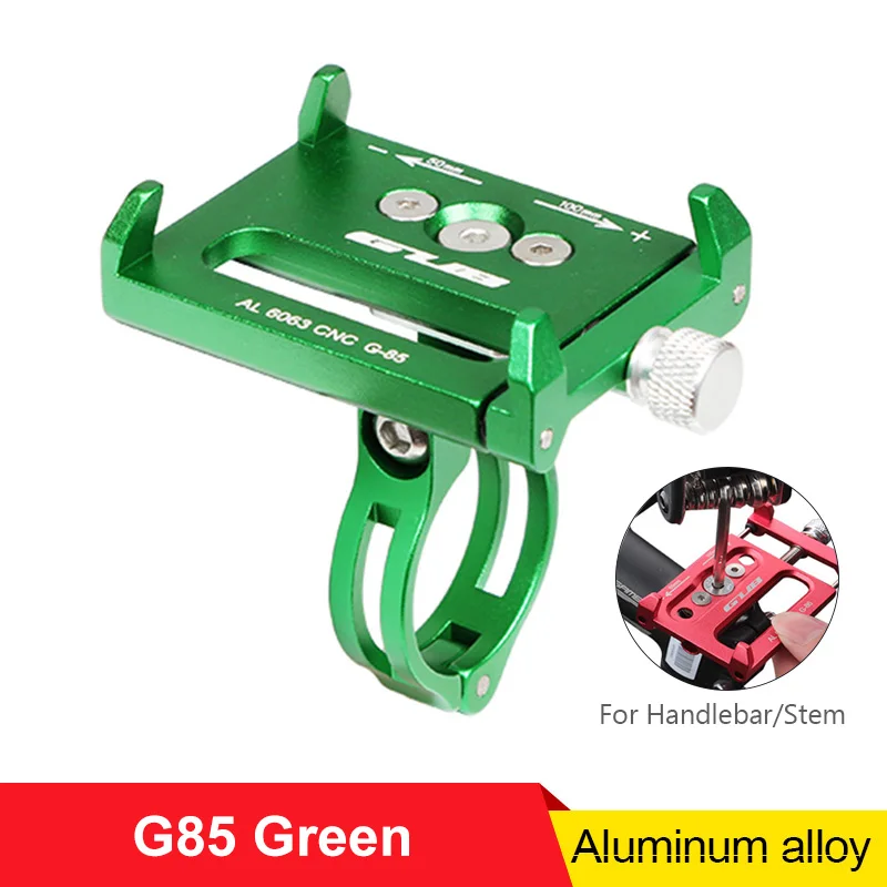 G85 Green Алюминиевый держатель для телефона для велосипеда MTB Горный Дорожный мотоцикл универсальная подставка для руля для 3," до 7,5" смартфонов gps - Цвет: G85 Green
