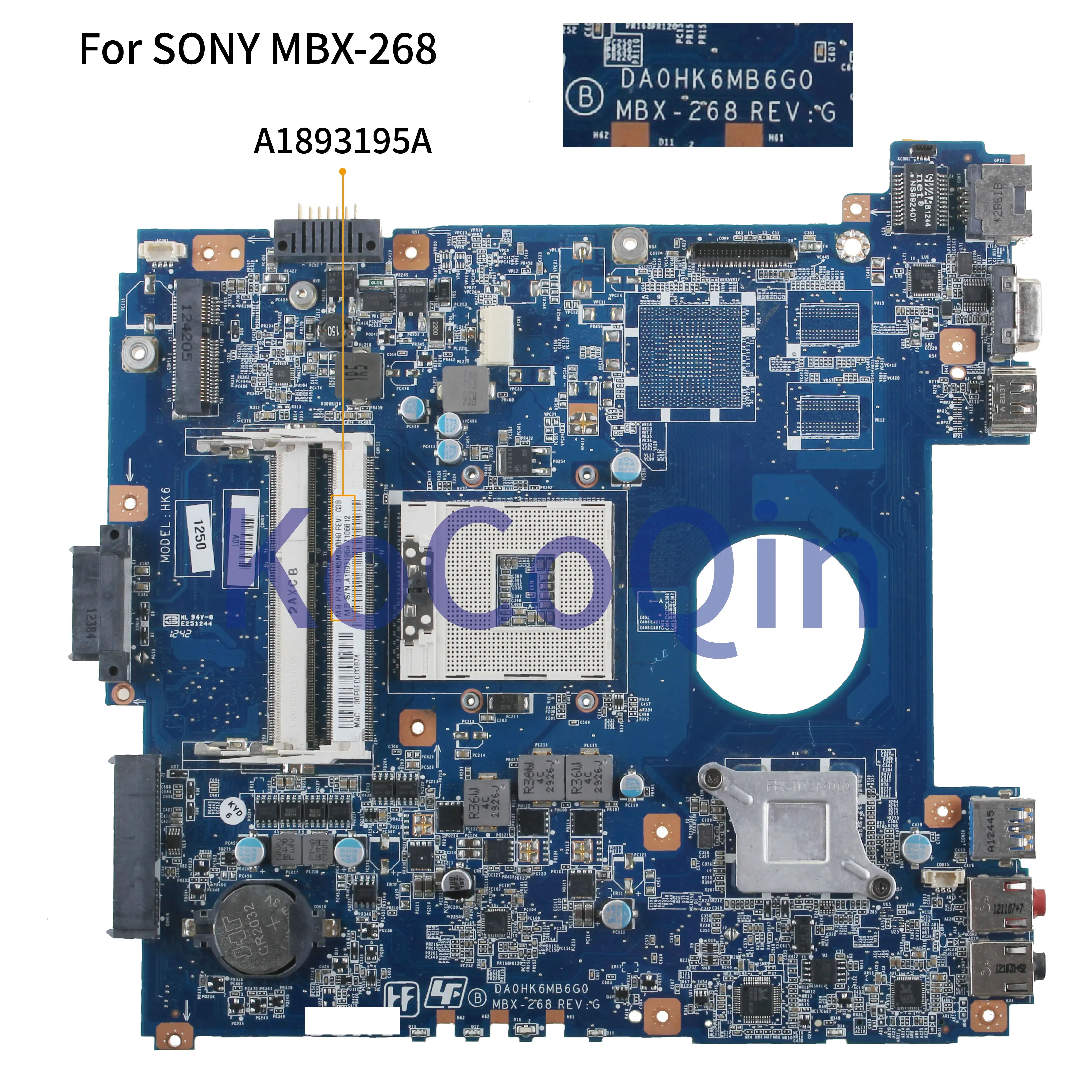 KoCoQin материнская плата для ноутбука SONY VAIO SVE14 SVE1411L MBX-268 материнская плата A1893195A DA0HK6MB6G0 GM