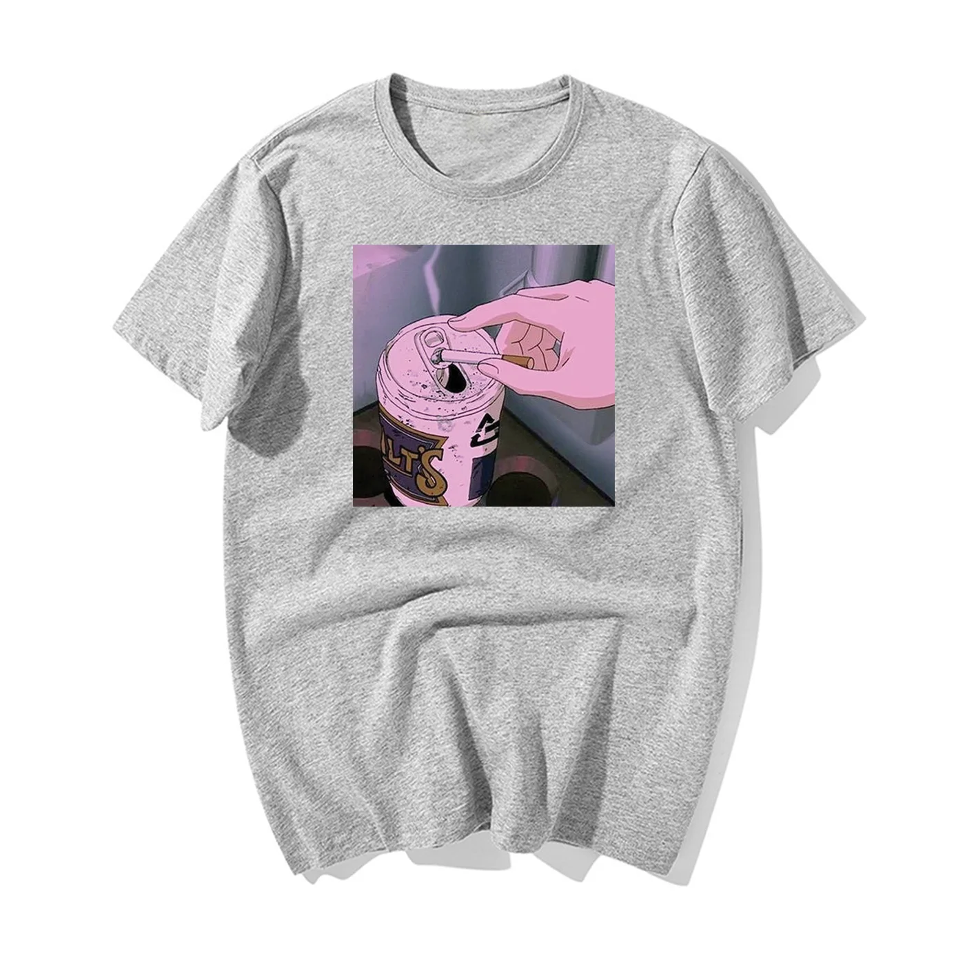 Vaporwave футболка Харадзюку Топы Ретро аниме Мужская Эстетическая Летняя мода