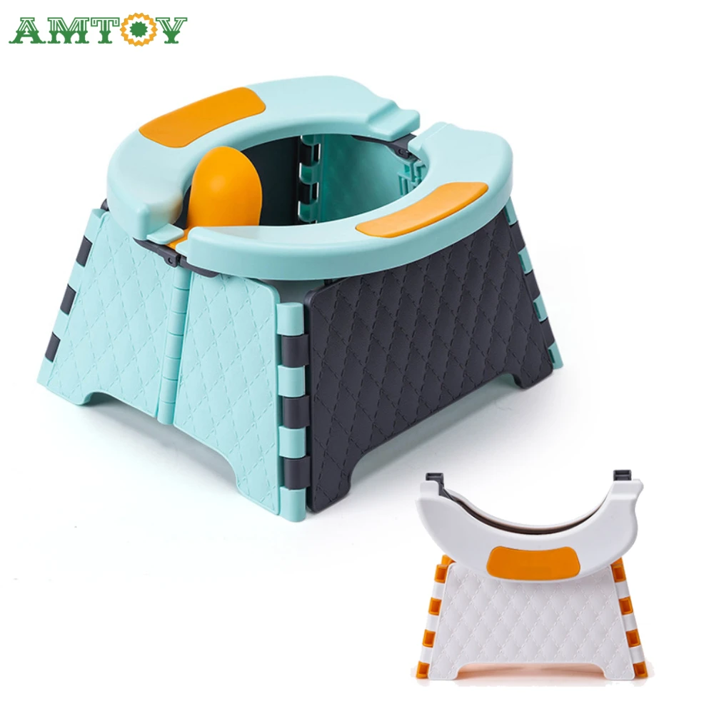 AMTOY DE EMERGENCIA orinal asiento de entrenamiento para el niño niños de baño plegable inodoro orinal bebé asiento de interior y al aire libre