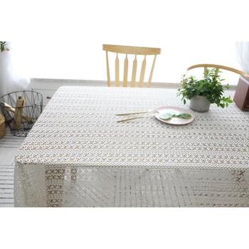 

Simple Hollow Out Design Square Tablecloth Decoration For Home Dinning Room Brand New And High Quality