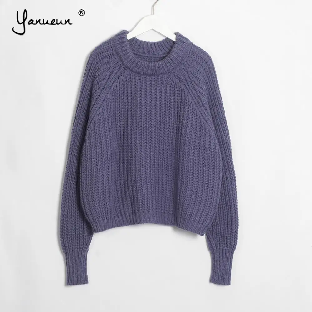 

Yanueun Women Knit O Neck Chunky Oversized Sweater and Pullover Casual Stylish Jumper Femme Pull Tops 2019 Autumn Winter