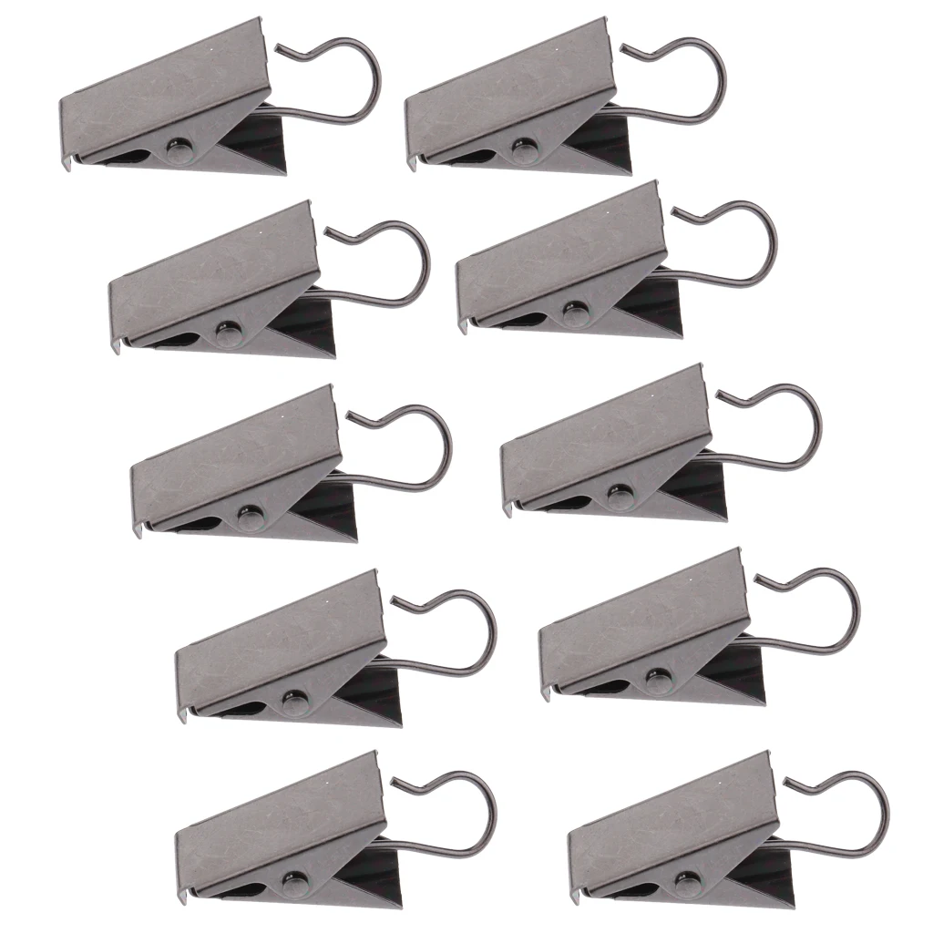 10Pcs Heavy Duty Curtain Clips With Hook, Door Panel Spring Clamps, Strong Catcher Hook Clips