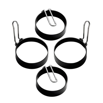 

4Pcs Egg Ring Round Non Stick Egg Pancake Maker Mold, Stainless Steel Cooking Tool Egg Maker Molds for Kitchen