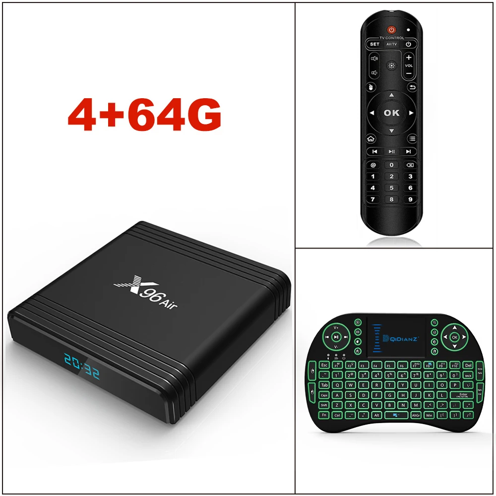 4g64g i8 X96AIR android 9,0 ТВ-приставка Amlogic S905X3 четырехъядерный 2,4G/5G wifi BT Голосовое управление 8K HDR медиаплеер смарт-приставка X96air - Цвет: 4g64g i8