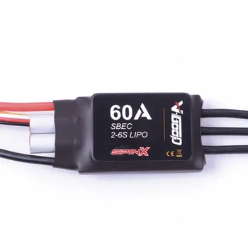 

VGOOD SpinX 60A Brushless ESC Constant Speed with SBEC 2-6S LiPo for RC Helicopter Fixed Wing RC Airplain
