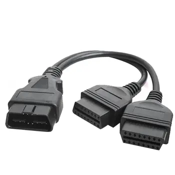 

30cm 16Pin OBD2 Connector Cable Male to Dual Female Y Cable OBDII Splitter Extension Cable Car Diagnosis Cable