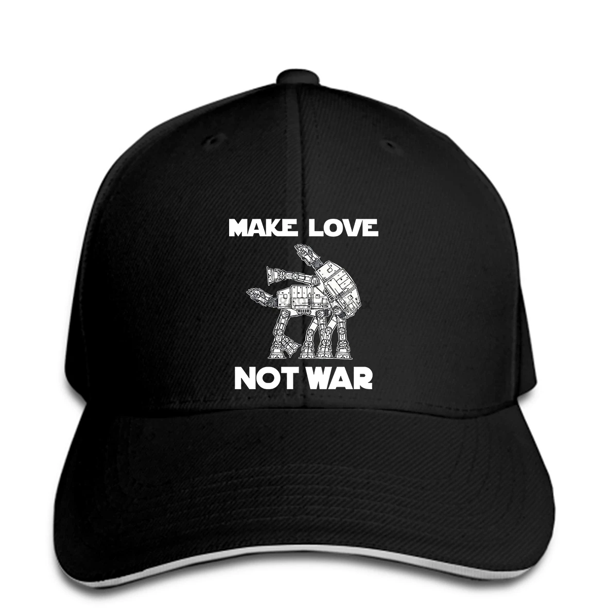 

592 Make Love Not War mens Baseball cap funny at at dark side star geek nerd wars new Design Baseball cap Men& Funny hat Peaked