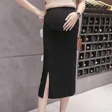 JAYCOSIN, женская вязаная юбка, теплая зимняя эластичная резинка на талии, свободная юбка для беременных женщин, однотонная прямая юбка средней длины, 1121