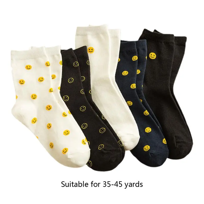 Японский свежий стиль, женские гольфы, милый желтый смайлик, Harajuku, чулочно-носочные изделия 95AB