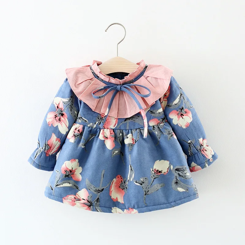

Winter girl Plush skirt cotton clothes baby long sleeve skirt warm fashion Lovely printing boutique children clothing