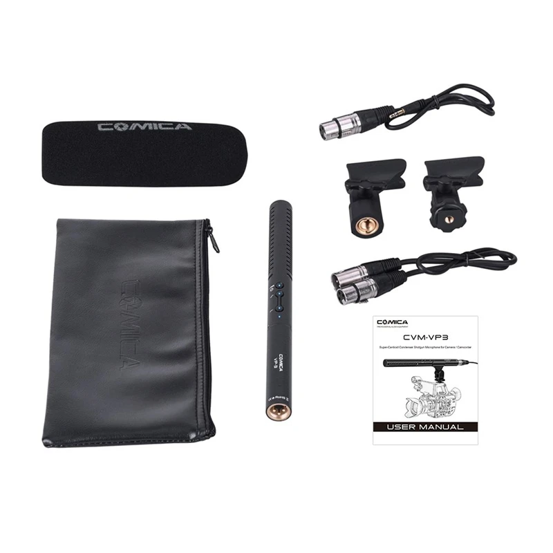 

Comica Cvm-Vp3 Microphone Super Cardioid Condenser Photography Interview Video Mic for Canon Nikon Sony Camera Camcorder with 3.