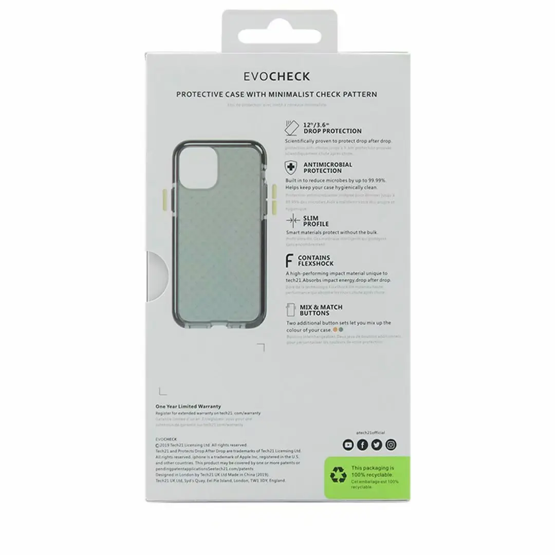 TPU+ D3O материал 16 шт./лот Ультратонкий чехол techin EVO Check для iPhone 11 Pro Max, 11 pro, 11 Чехол Защита от царапин и падений