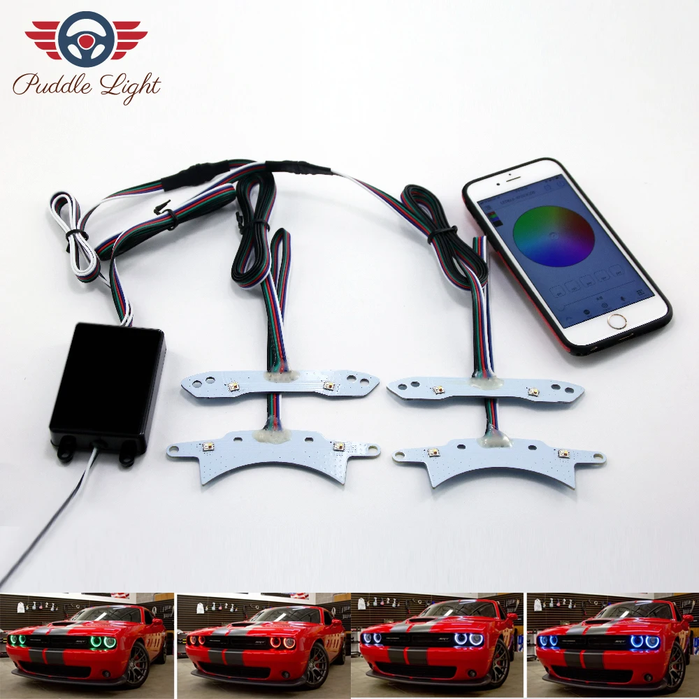  Challenger Color SHIFT RGB+W DRL Replacements - Car LED Board DRL Replacement Lights For Dodge Chal - 4000377178271