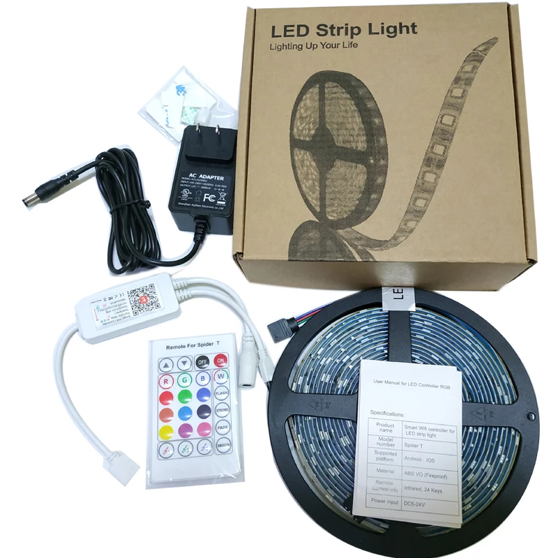 

Tuya Smart Life RGB LED Strip APP IR Remote Voice Control by Alexa Google Assistant