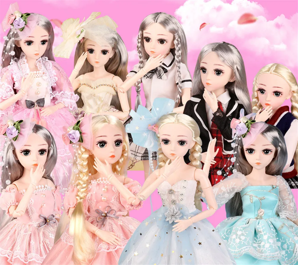 Bjd 1/4 кукла 18 дюймов подвижных шарнирных SD кукол с одеждой наряд обувь парик волос