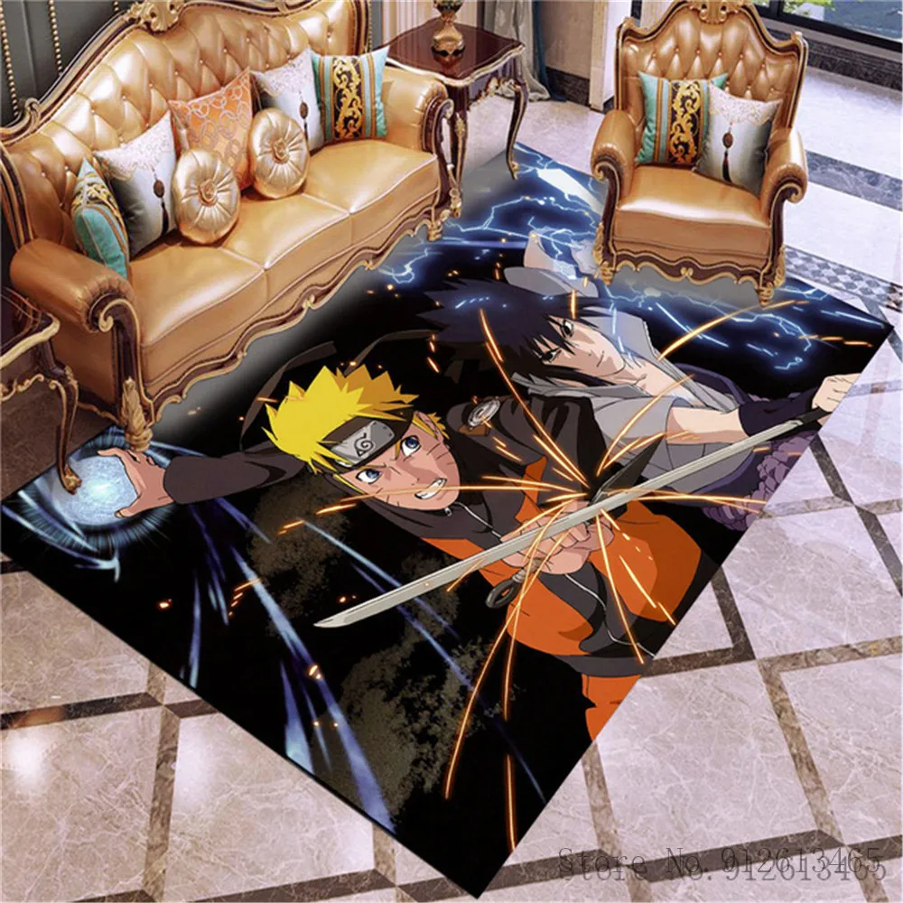 quilt 3D Cartoon Naruto Anime Anime Ninja Uzumaki Uchiha Print Floor Mats area rug Carpets Mats Floor Rug For Living Room Non-slip fitted sheet