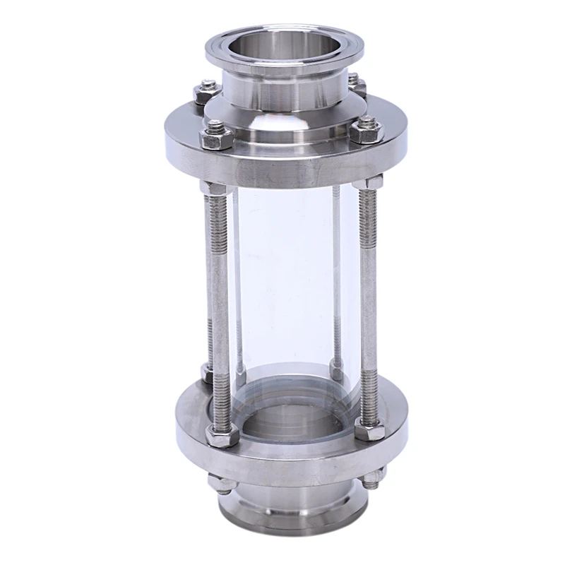 In-Line Sight Glass with Clamp End,Flow Sanitary Straight Sight Glass SUS316 1.5 Inch Tri Clamp Type(Flow Pipe OD 38MM