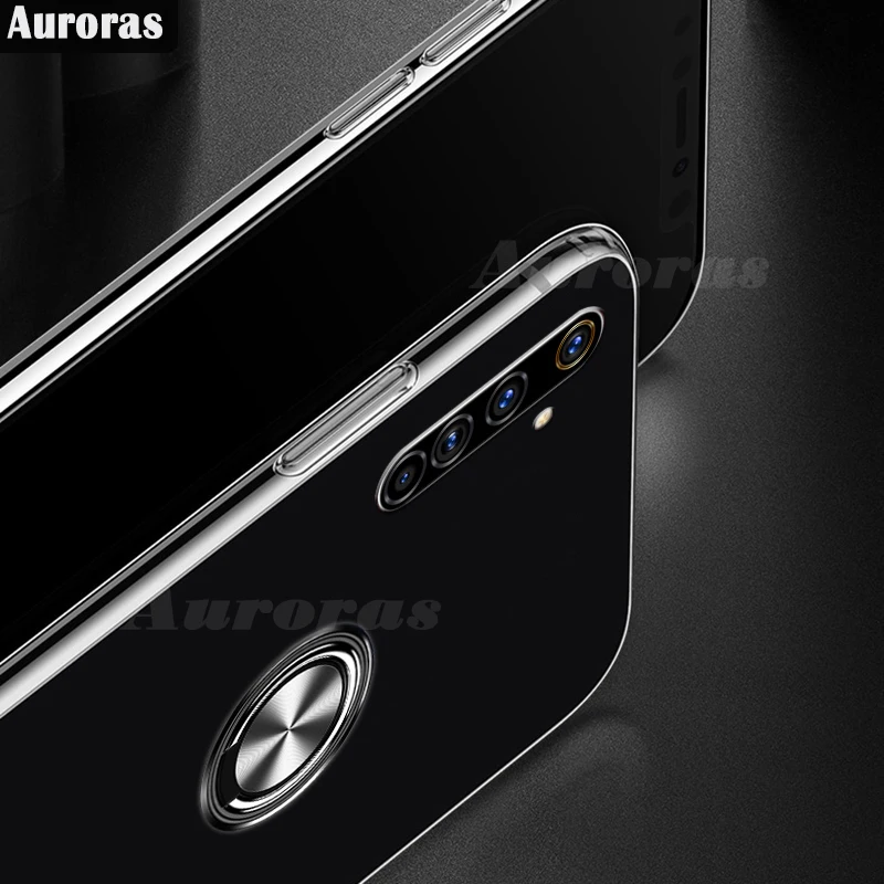 Чехол Auroras для Realme 6 Pro Ударопрочный Мягкий силиконовый матовый чехол с кольцом