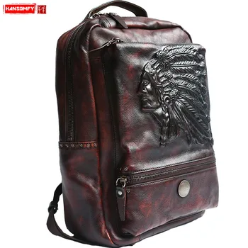 

Handmade Suede Leather Men Backpack 15 Inch Laptop Shoulder Bags Men and Women Retro Large Capacity Computer Backpacks Original